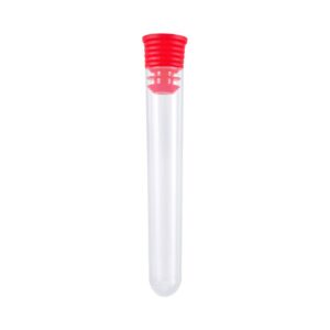 Tubo 12 x 75 mm Poliestireno con Tapón Rojo - Bolsa x 500 Unidades
