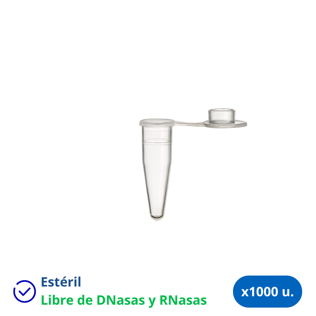 Tubo Eppendorf 0,2 ml Pared Delgada - Bolsa x 1000 unidades
