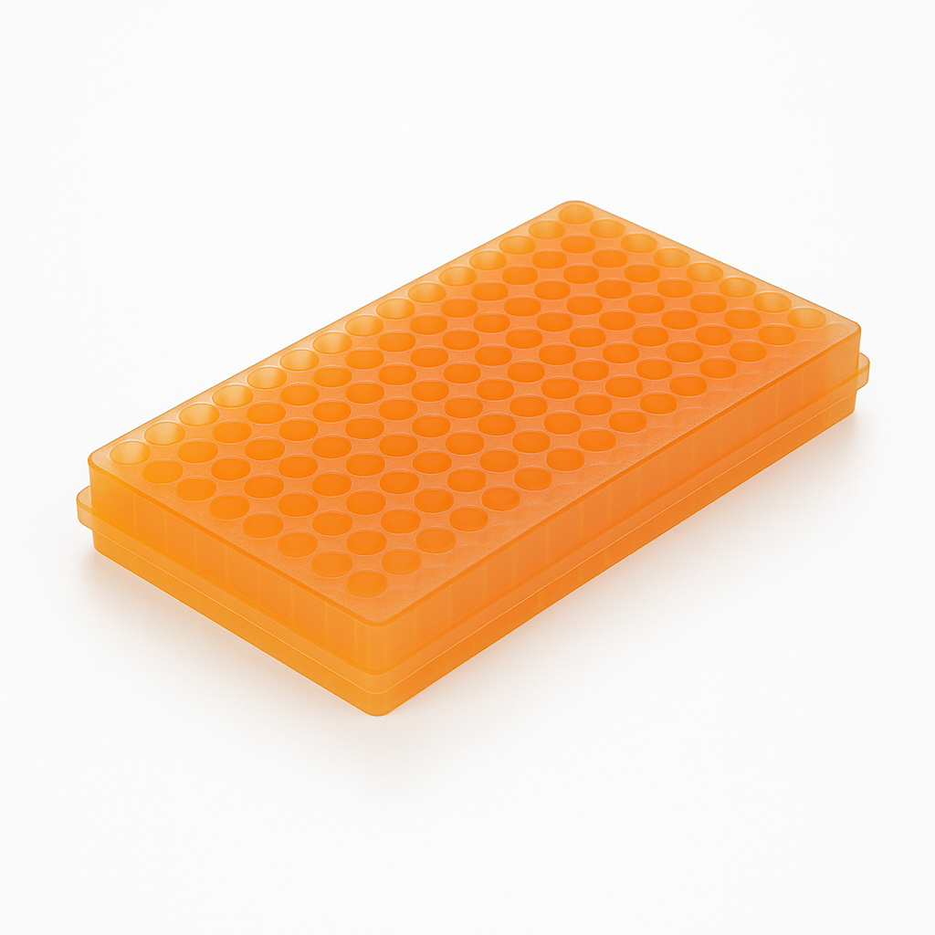 Placa Reversible para Microtubos de 0,5 y 1,5 ml de 96 Pocillos