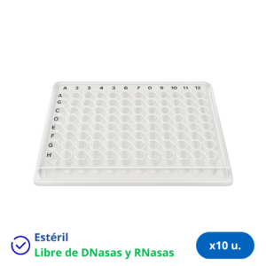 Placa PCR 96 Wells 0,2 ml Half Skirt con Impresión Negra - Pack x 10 unidades