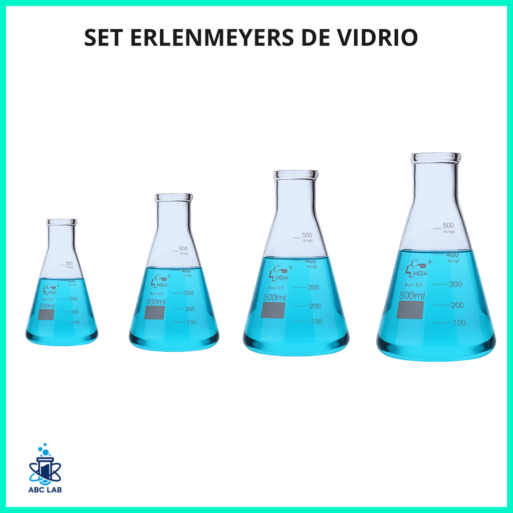 Set Erlenmeyers de Vidrio - Abc Lab