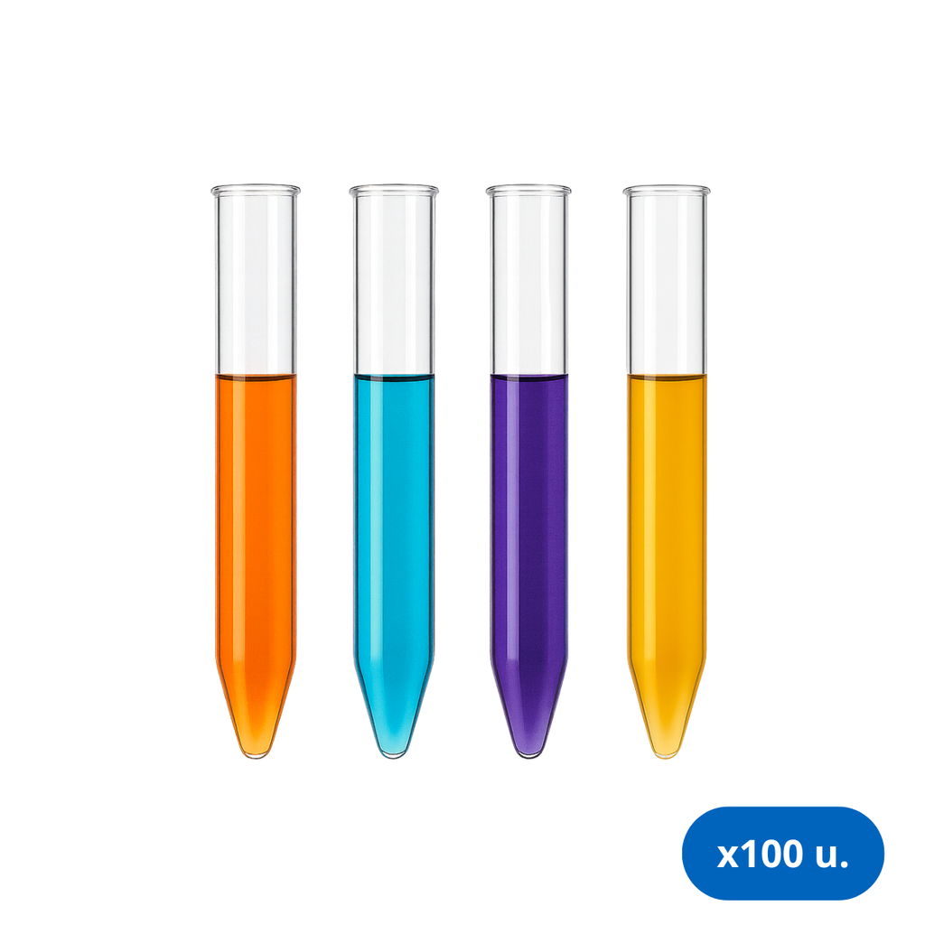 Tubo Cónico x 15 ml de Vidrio Borosilicato - Caja x 100 Unidades