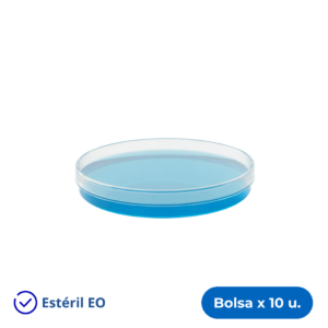 Placa de Petri estéril 90 mm — bolsa x 10 unidades
