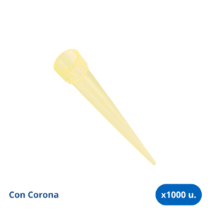 Tips Amarillos con Corona 5-200 µl - Bolsa x 1000 Unidades