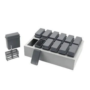 Bateria de Coloraci�n con 12 Cubetas y 2 Cestillos