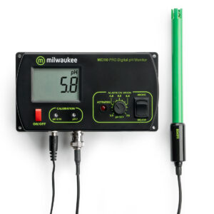 Monitor Continuo de pH MC110 MILWAUKEE, 0,0 a 14,0 pH, alarma con set point 3,5 a 7,5, electrodo MA911B/2