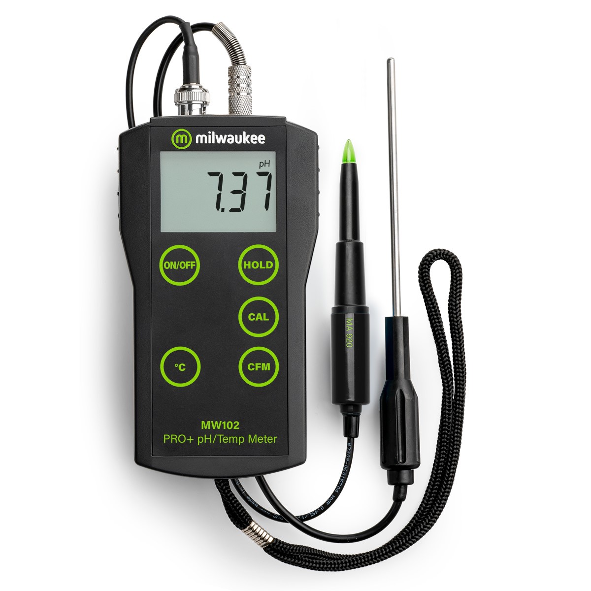 pHmetro para Alimentos MW102-FOOD MILWAUKEE, ±0,02 pH, ATC, electrodo de penetración MA920B/1