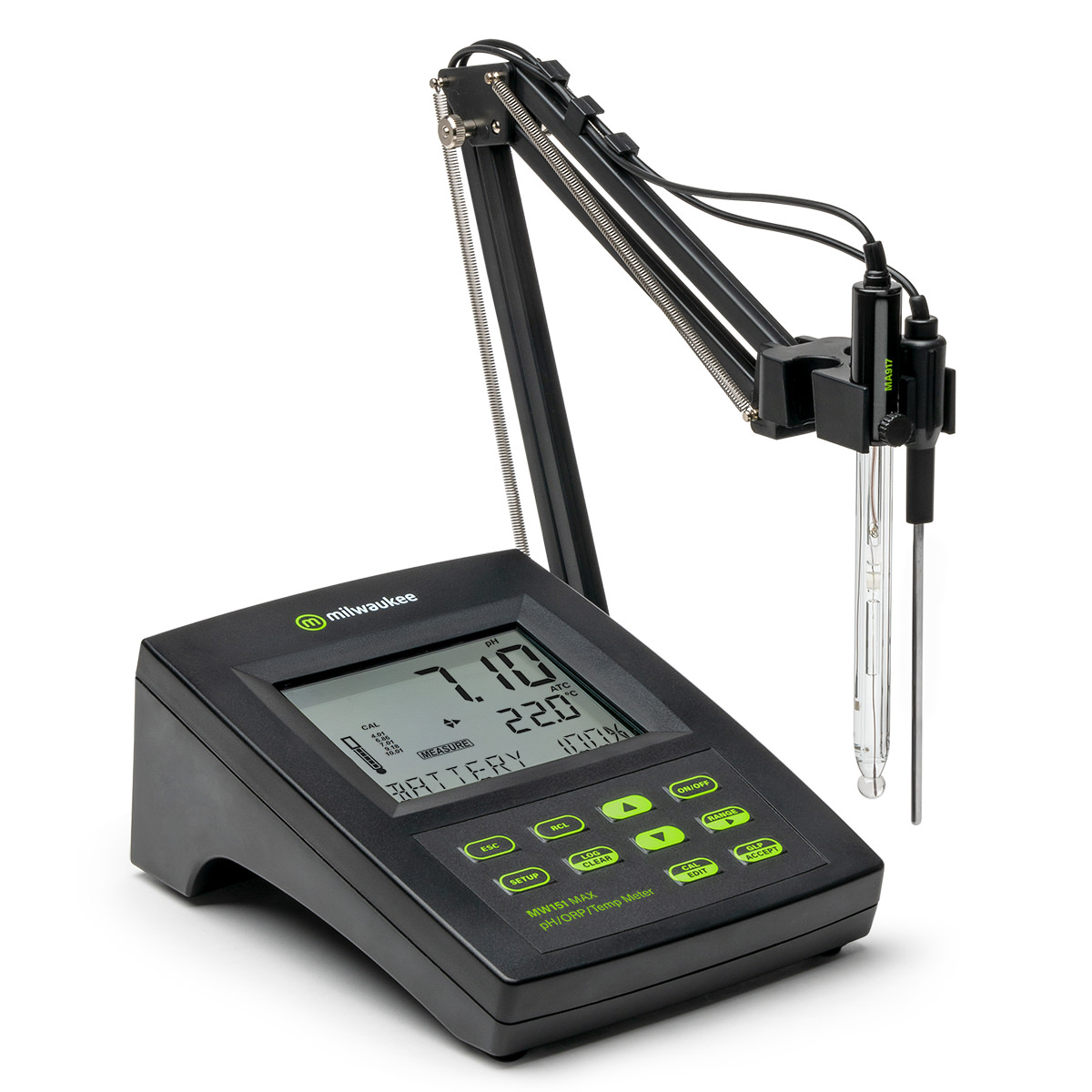 pHmetro de Mesada pH/ORP/Temperatura MW151 MILWAUKEE, ±0,002 pH, 5 puntos, registro 1.000 datos, USB - Imagen 3