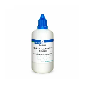 Azul de Toluidina 1% x 100 mL en envase individual sin identificación del fabricante
