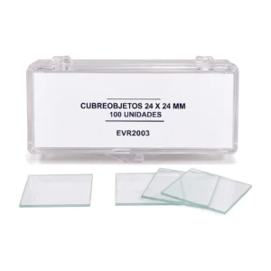 Cubreobjetos 24 x 24 mm - Caja x 100 Unidades