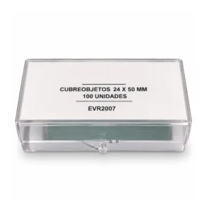Caja cerrada de100 cubreobjetos 24 x 50mm