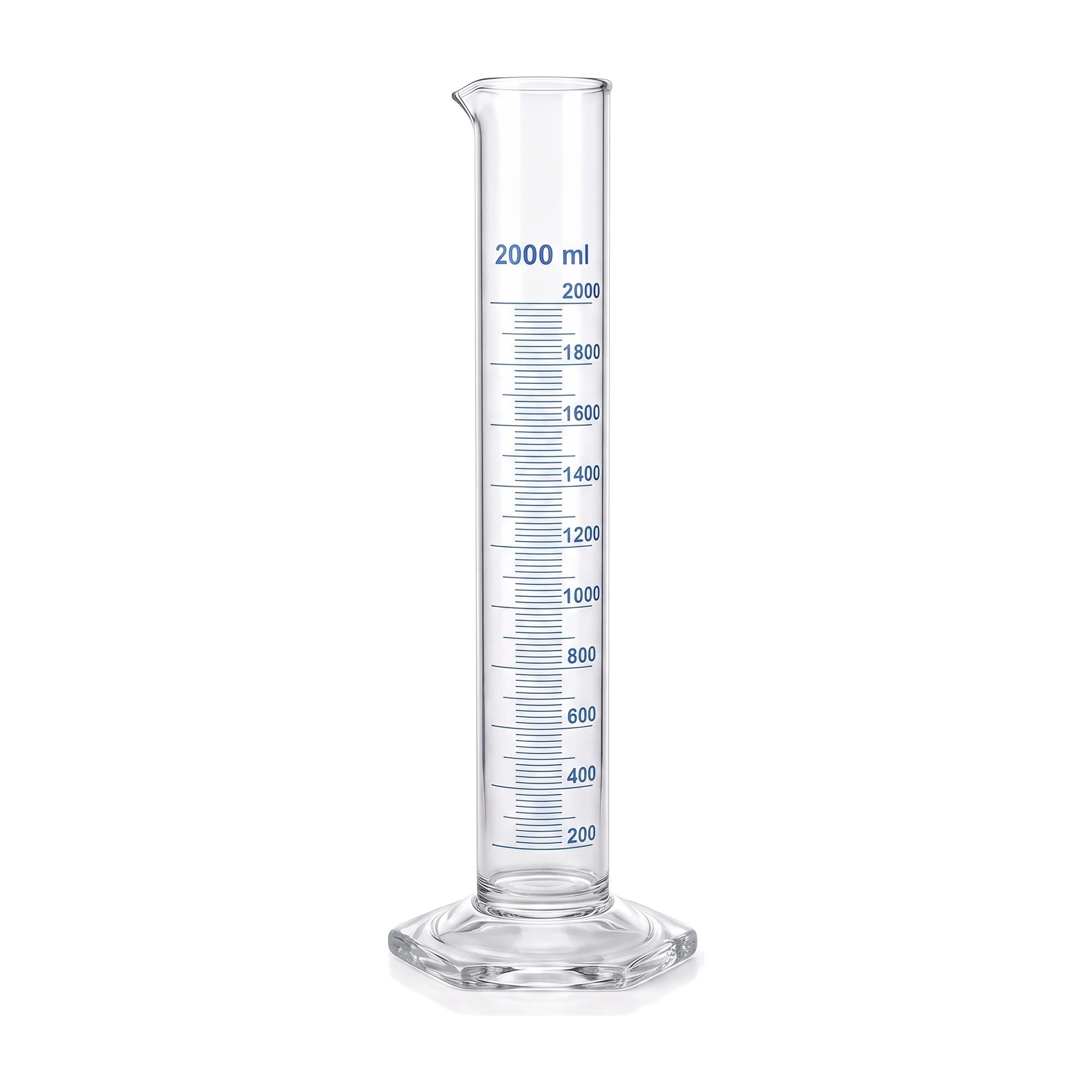 Probeta de Vidrio con Base de Vidrio 2000 ml