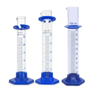 Set Probetas de Vidrio Base Plástica 25, 50 y 100 ml - Abc Lab